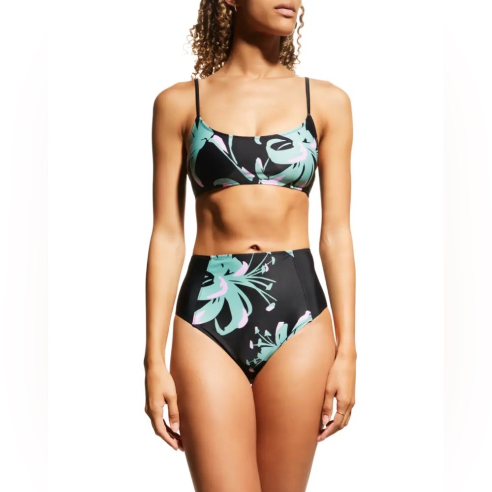 TANYA TAYLOR - women’s 2 piece Bikini Set swimsuit Kaia Lily Black high waist M